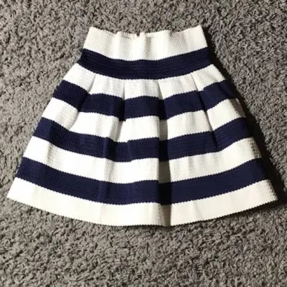 Black and white striped skirt